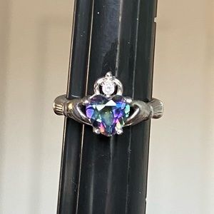 Berricle Ring Size 3 Claddagh Irish CZ Sterling